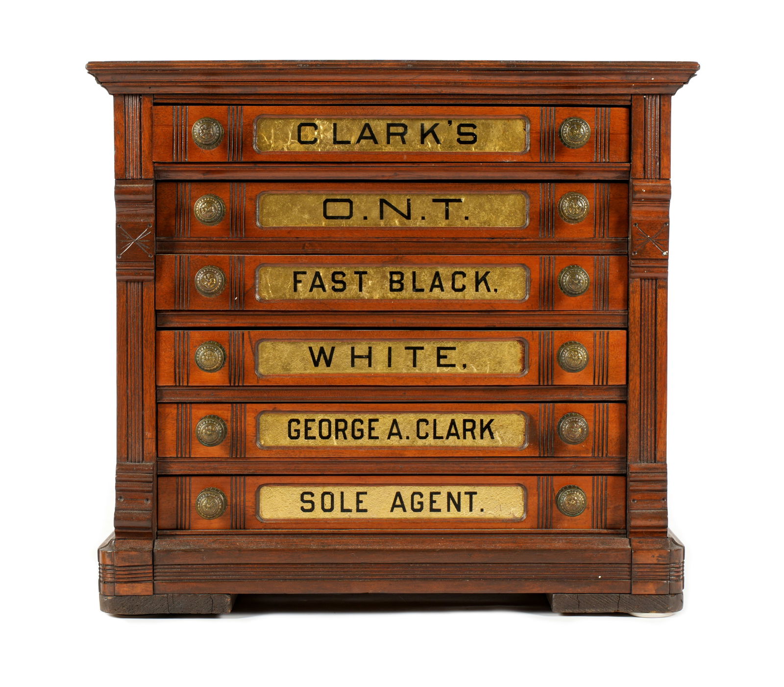Clark's Six Drawer Walnut Spool Cabinet (1 of 8)