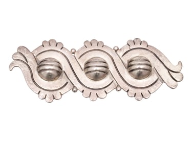 Hector Aguilar Mexican Silver Three Dome Brooch