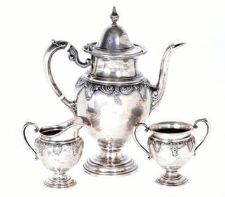 Three Piece Wallace Stradivari Sterling Coffee Set