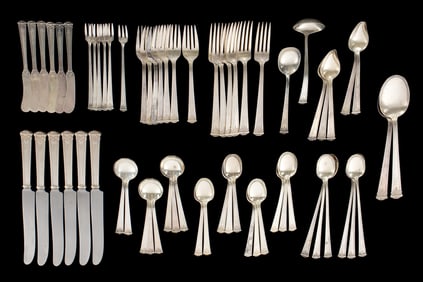 64pc International Sterling Trianon Flatware Set