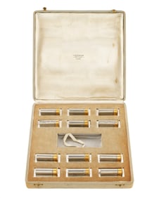 Hermes Chrome Gold Plated Bullet Place Card Holder