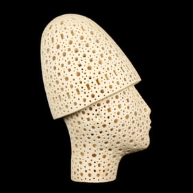 Alexander Ney Terracotta Head with Hat Sculpture