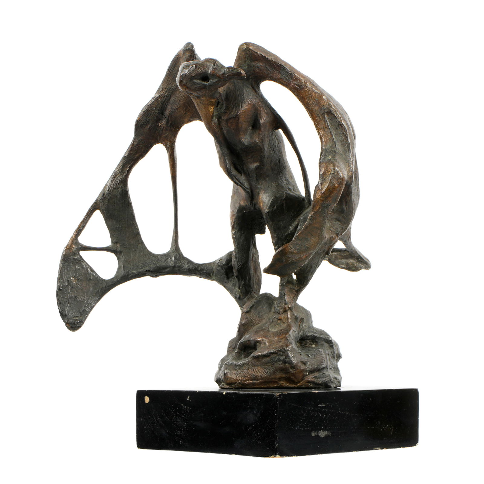 Maria Lagunes Modernist Vulture Bronze Sculpture (1 of 6)