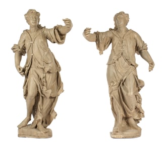 Pair 18th/19th Century Carved Italian Figures