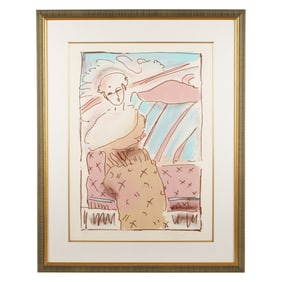 Peter Max Seated Lady Serigraph