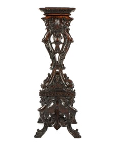 19th Century Carved Italian Wood Pedestal