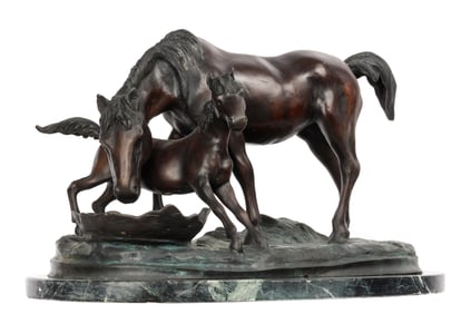 after PJ Mene Bronze Horse and Foal Figural Group