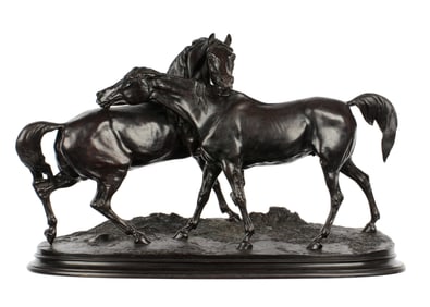 after PJ Mene Bronze Horse and Foal Figural Group