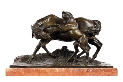 after PJ Mene Bronze Horse and Foal Figural Group