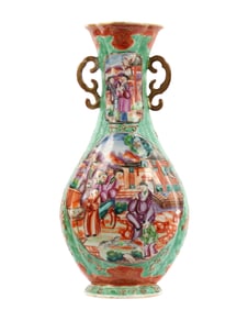 Chinese Mandarin Rose Porcelain Vase