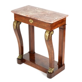 French Empire Marble Top Console Table