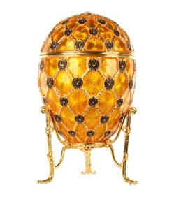 Faberge Style Enameled and Jeweled Egg