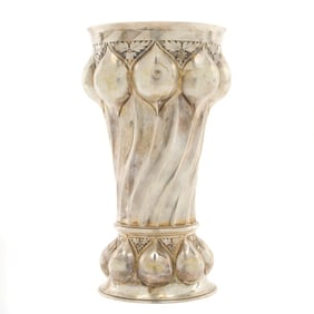 Art Nouveau German 800 Silver Vase