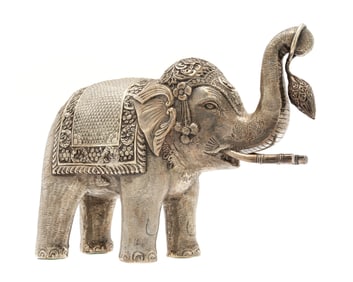 Repousse Sterling Silver Figural Elephant