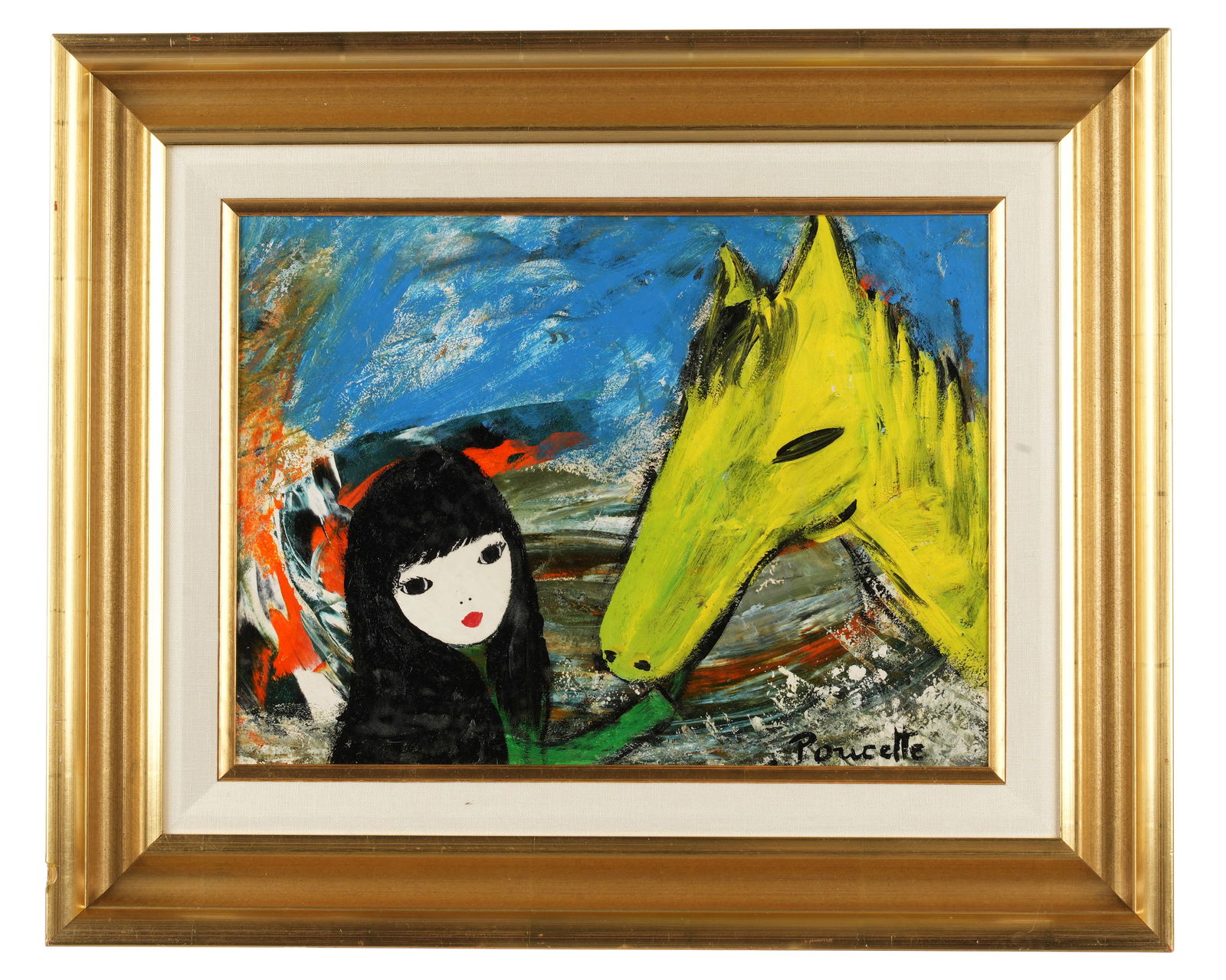 Poucette Oriental Girl and Horse Painting (1 of 5)