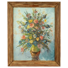 Large Al Rao Floral Still Life Painting