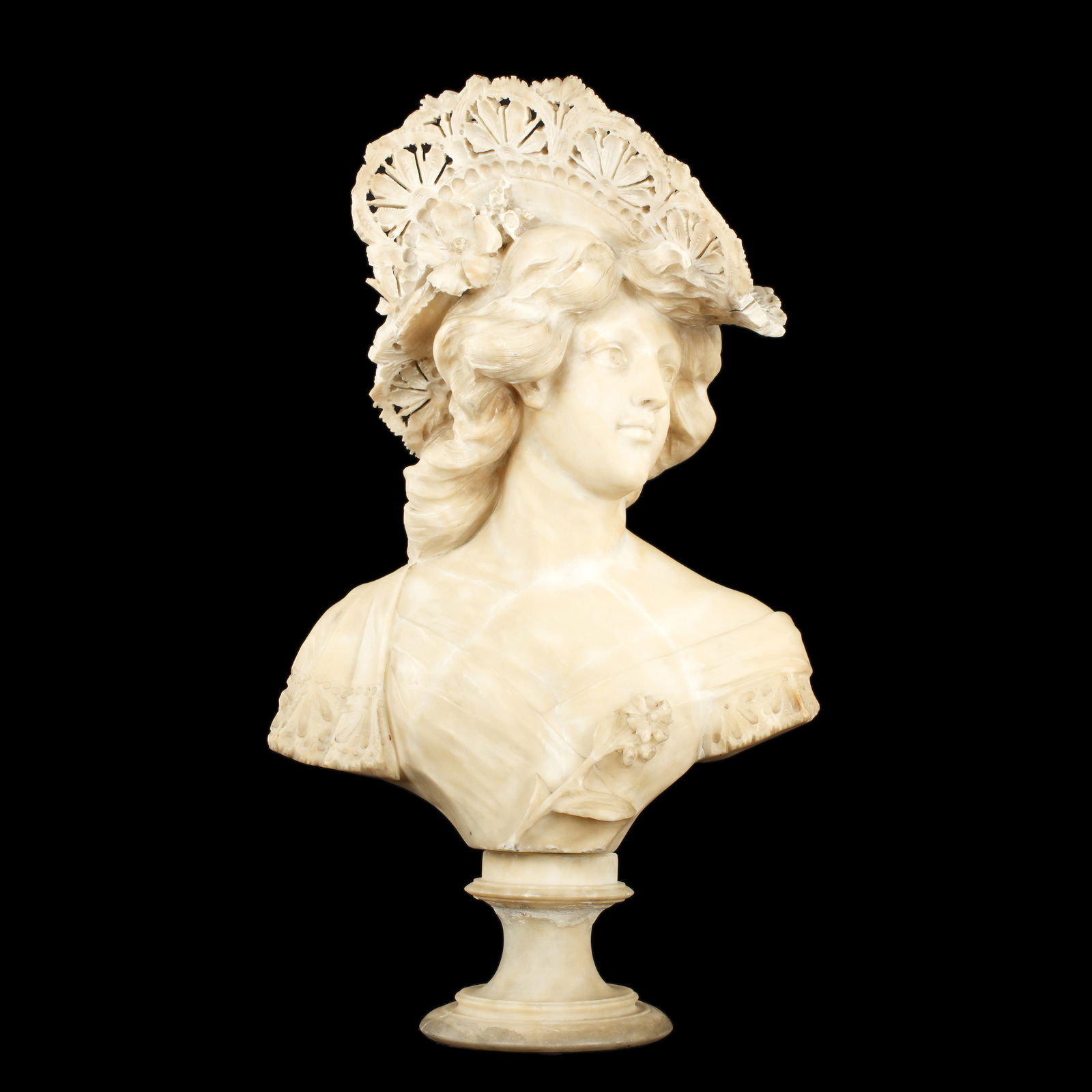 Adolfo Cipriani Alabaster Bust of a Woman (1 of 8)