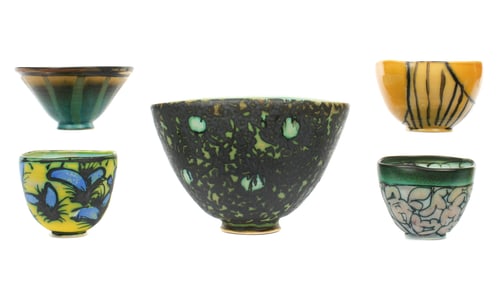 Five George Pearlman Art Pottery Bowl