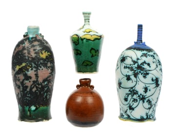 Four George Pearlman Art Pottery Vases
