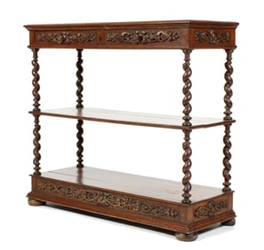 Walnut Victorian Barley Twist Trolly Etagere