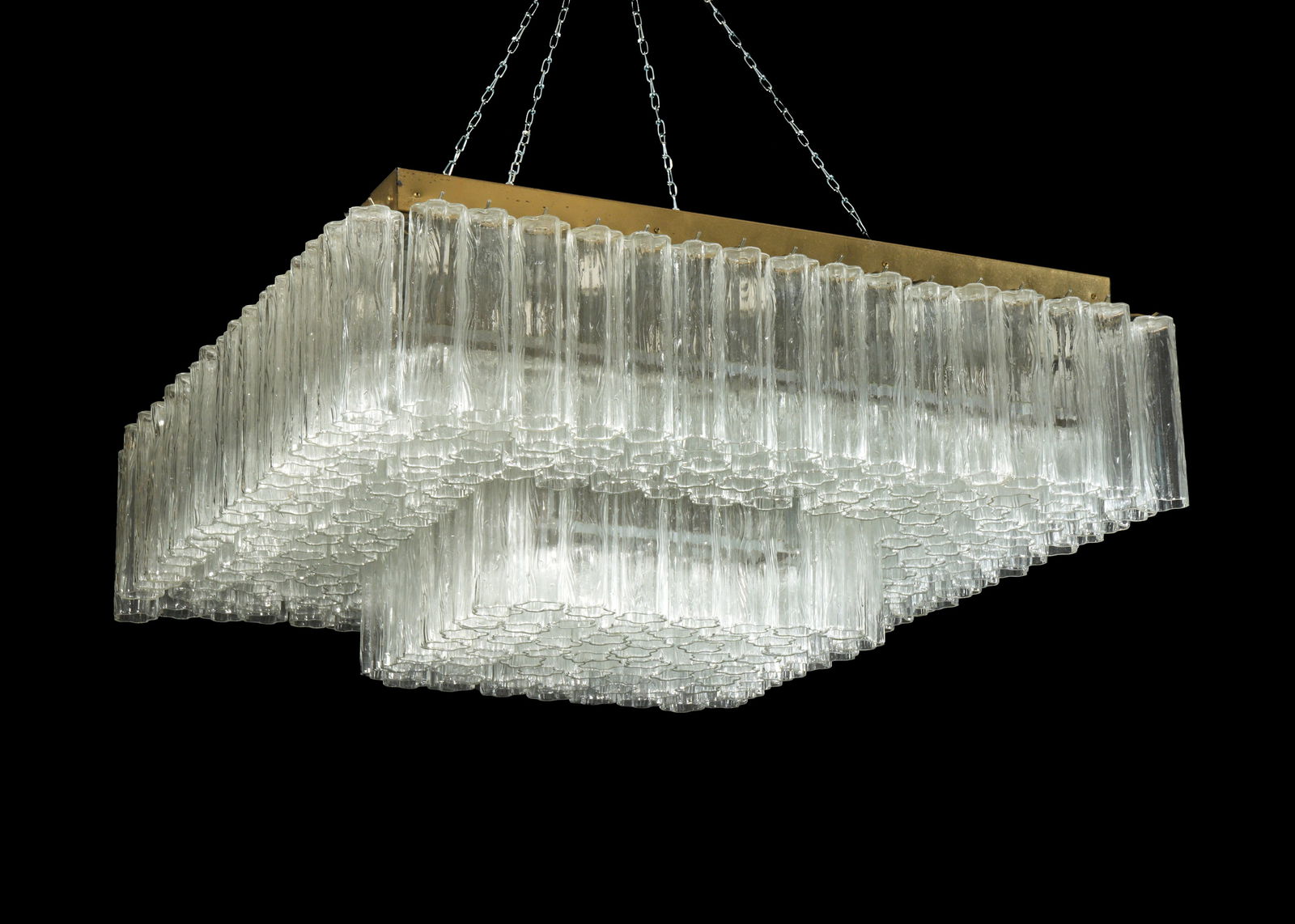 Large Attrib. Venini Tronchi Square Chandelier (1 of 3)