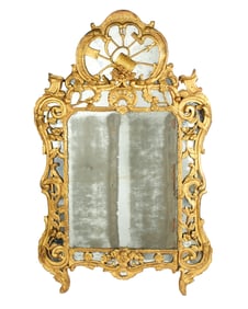 18th Century French Carved Giltwood Mirror