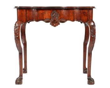 Portuguese Carved Mahogany Console Table