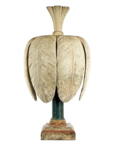Italian Hand Carved Palm Tree Table Lamp