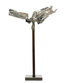 Mystery Artist Steel Brutalist Abstract Sculpture