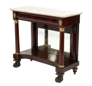 Empire Mahogany Marble Top Pier Table