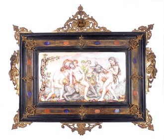 Capodimonte Bacchanalian Porcelain Plaque
