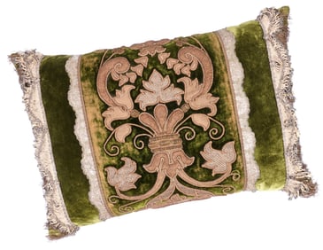 Continental 17/18th C. Formal Velvet Deep Cushion