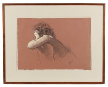 Daniel E. Greene Mixed Media Portrait of Woman
