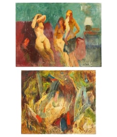 Two Large Loran Wilford Portraits of Nude Women