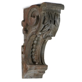 Large French Carved Wood Architectural Corbel