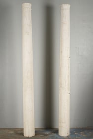 Pair Painted White Architectural Columns