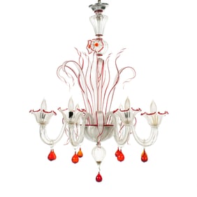 Large 8 Arm Murano Glass Chandelier