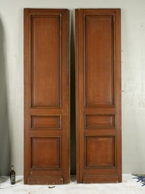 Pair Large Carved and Painted French Oak Doors