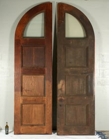 Pair Large French Oak Arched Doors