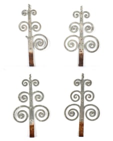 Four Piece Key West Wrought Iron Scroll Door Hinges