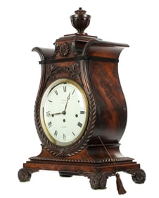Frodsham Carved Urn Form Mahogany Bracket Clock