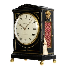 19th C. Beck Ebonized Case Fusee Bracket Clock