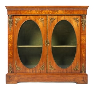 French Inlaid Rosewood Ormolu Two Door Credenza