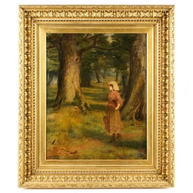 Hugh Cameron Young Woman in Scottish Landscape