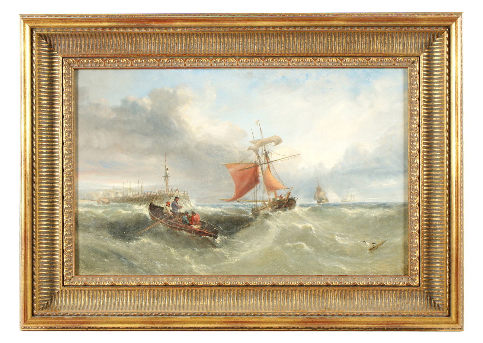 Edwin Hayes Ships in Stormy Seas Painting (1 of 7)