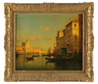 Noel Georges Bouvard Venetian Canal Scene Painting