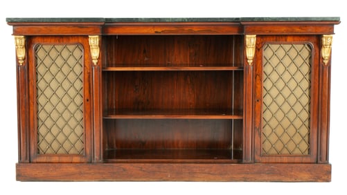 English Regency Style Marble Top Credenza