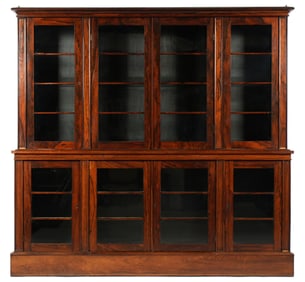 English William IV Rosewood Breakfront Cabinet