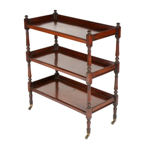 English Mahogany 3 Tier Desserte Trolley Cart