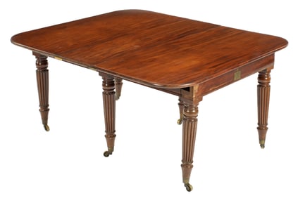 John Durham English Mahogany Dining Table & Leaves